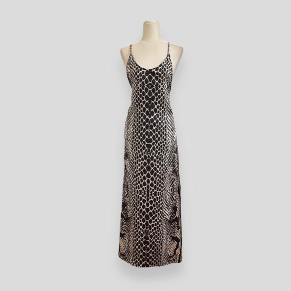 Snakeskin Print Maxi Slip Dress Racerback Size Small/Medium - Picture 1 of 7